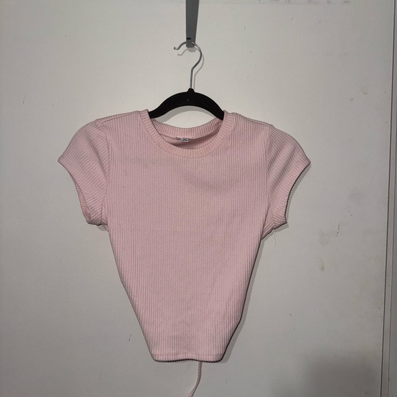 Garage Tops - Garage Backless Light Pink Ribbed Tee